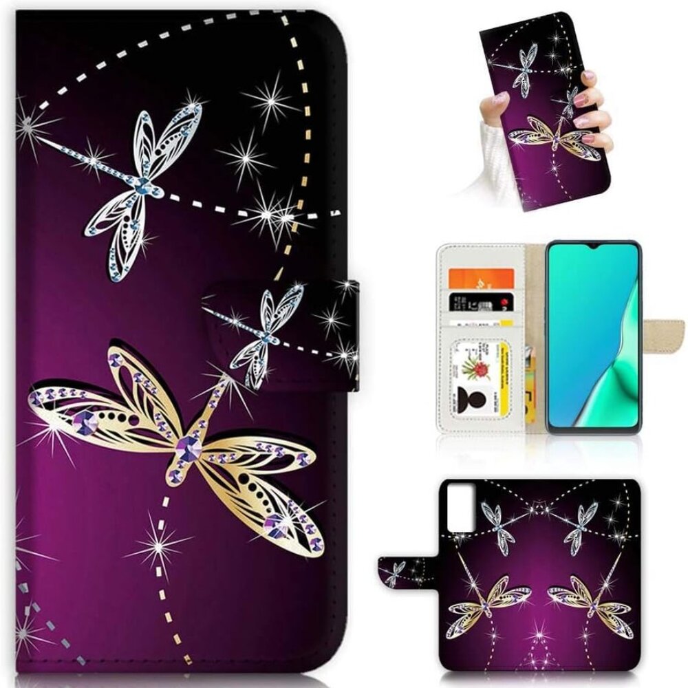 Samsung Galaxy S21+ Flip Wallet Phone Case A23011 Purple Dragonfly 6.5" x 3" NEW